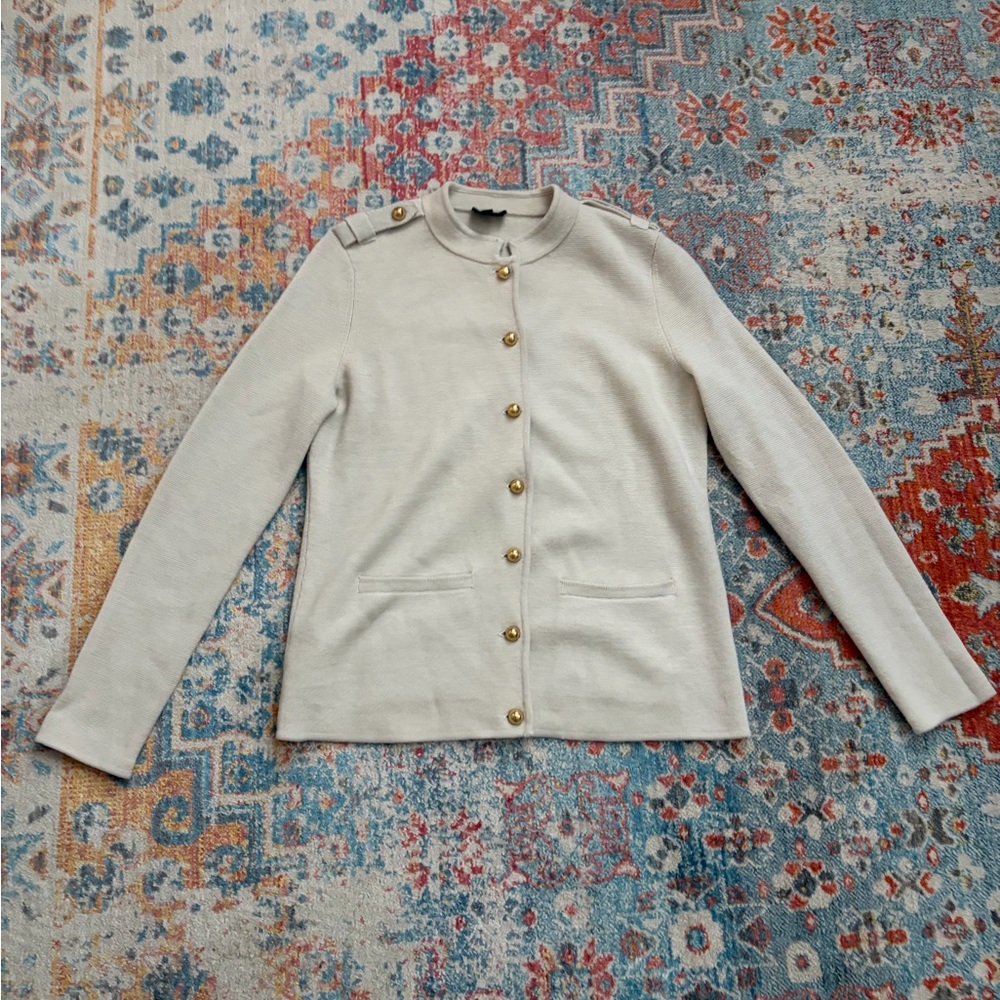 Talbots merino wool buttoned cardigan sweater jacket